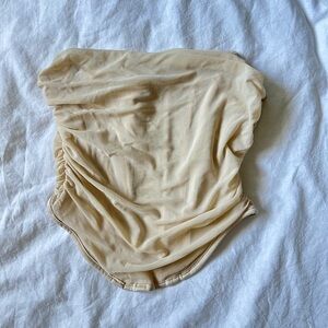 Beige strapless corset top